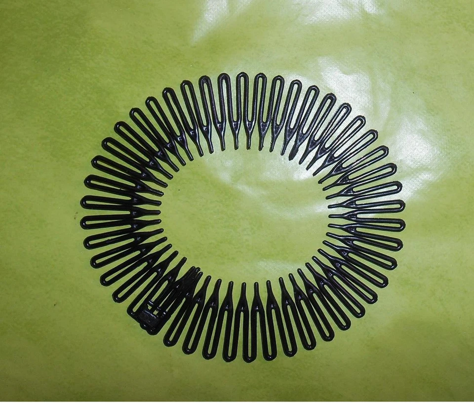 Serre tête Noir Roue crantée Zig zag Neuf