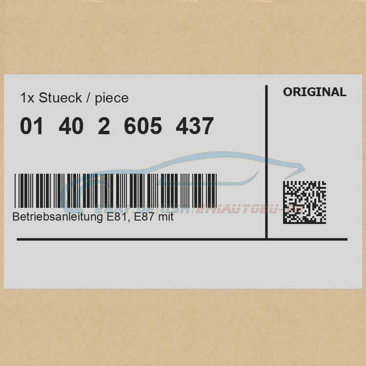 Oryginalne BMW 01402605437 - Instrukcja obsługi E81, E87 z iDrive Obfite, wybuchowe zakupy