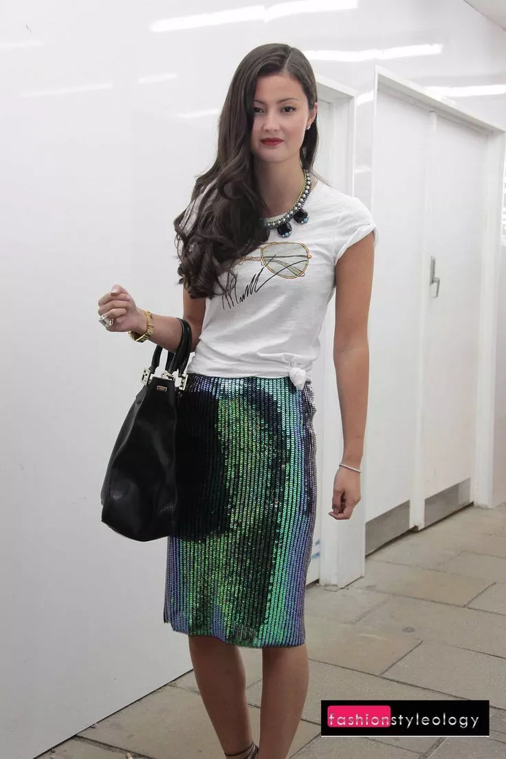 Superficial facil de manejar textura Women&#039;s H&amp;M Green Mermaid Fish Scale Sequin Designer Pencil Skirt  - Sz 2/Eur 32 | eBay