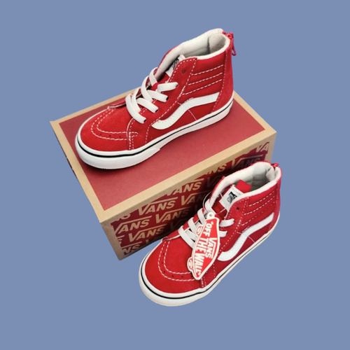 VANS KIDS Sk8-Hi Zip Racing Red/True White VN0A4BV1JV6 Size 9.0 TD