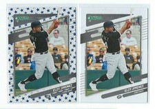 Lot 2x Eloy Jimenez 2021 Panini Donruss - Independence Day Parallel & Base #148 