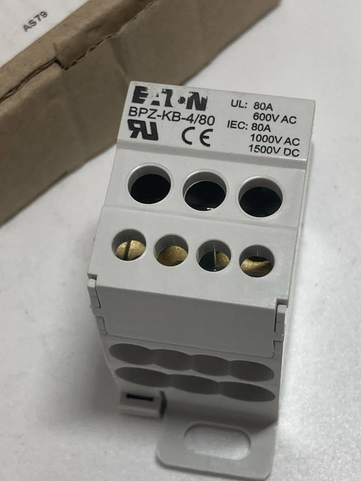 EATON BPZ-KB-4/80 TERMINAL BLOCK 80A 600VAC 1 POLE 6 OUTPUT TERMINALS NIB - Image 3 of 4