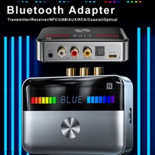 USB Bluetooth 5.3 Transmitter Receiver Wireless NFC to 2RCA Stereo Audio Adapter