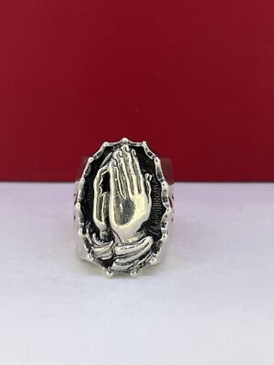 Heavy King Baby Studio ''PRAYING HANDS'' Ring Sterling Silver Size 9
