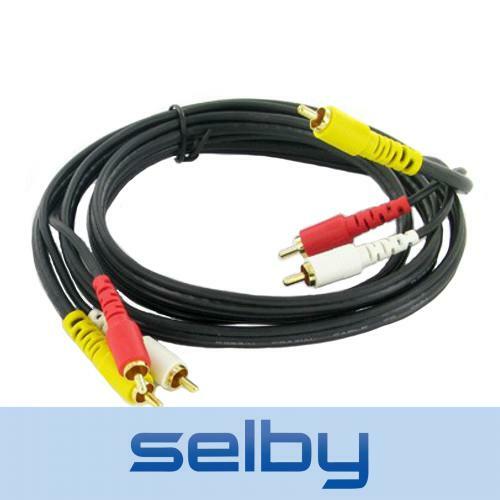GNX Budget 3 RCA Composite Audio Video AV Cable Red White Yellow Home