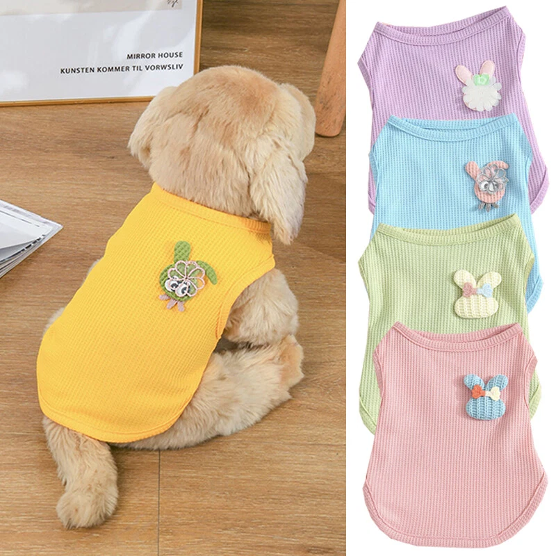 Cute Pet Clothes Cat Small Dog T-Shirts for Puppy Chihuahua Waffle Vest Clothi 」 - Image 2 of 4