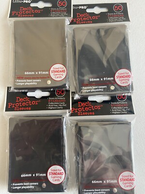 ultra-pro-deck-protector-sleeves-50-sleeves-total-black-ebay