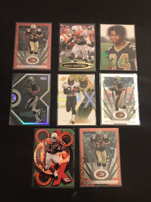 Ricky Williams Saints 8 Card lot including Rookie-Numbered L/E And More Nice Set