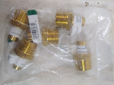 Lot of Five (5) Lead Free Brass 5/8 Hose Barb 3/4 M Connector