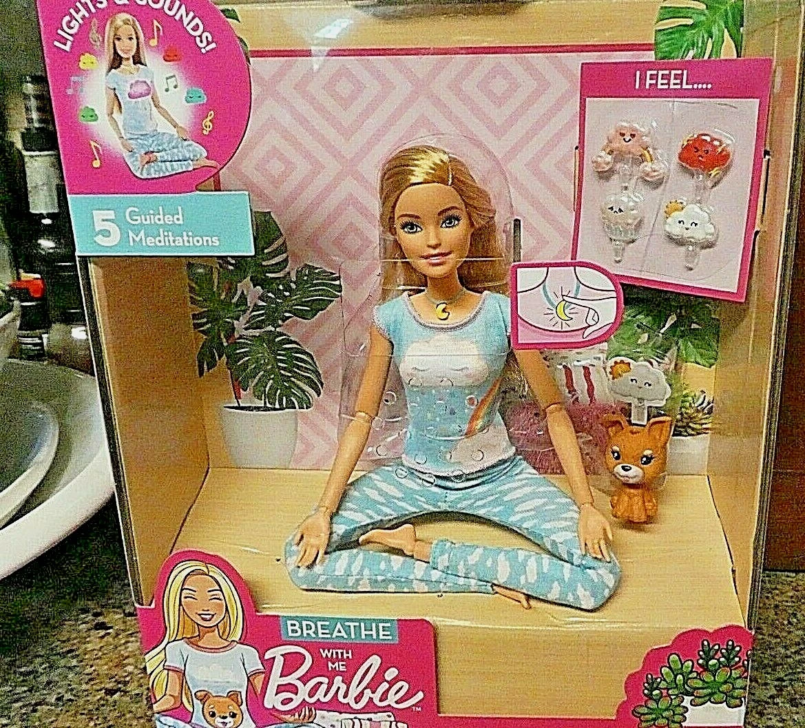 BREATH WITH ME YOGA BARBIE ARTICULATE DOLL WITH SOUND & LIGHT ENCOURAGE  WELLNESS