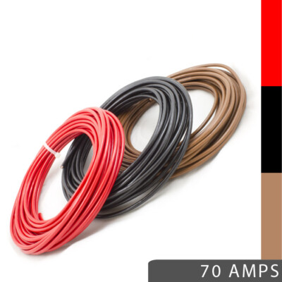 70 AMP 10mm² 80/0,40 Einzelader Litze Kupferkabel 12V 24V dünnwandig Draht