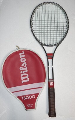 vintage Wilson T3000 lightweight aluminum metal tennis racket USA