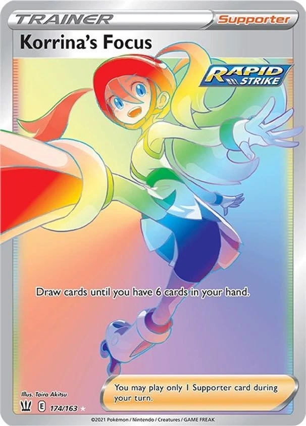 Korrina's Focus - 174/163 - Pokemon Battle Styles Sword & Shield Secret Rare NM