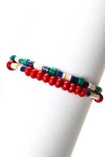 Isabel Marant for H&M Womens Shell + Multistone Beaded Bracelet Set of 2 7"