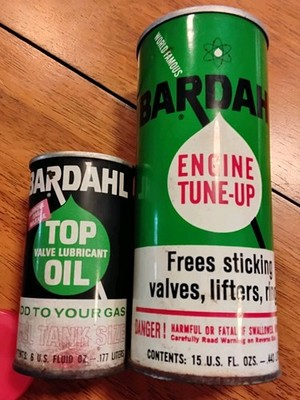 Bardahl Engine Tune-Up Top Valve Lubricant Oil Advertising Cans Gas & Oil Theme