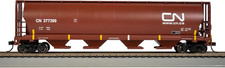 Trains Canadian 4-Bay Cylindrical Grain Hopper with Flashing End of Train Device