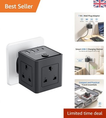 UK 4 USB Multistecker Adapter mit Kindersicherung & Sicherheitsschutzfunktionen