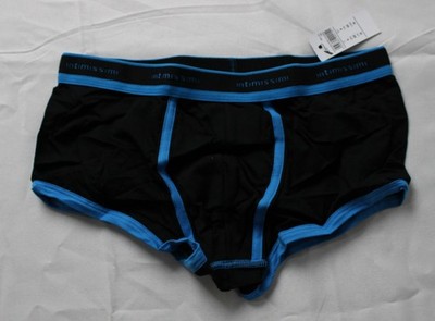 Intimissimi Men's Superior Cotton Logo Boxers AP2 Nero/Azzurro Medium NWT