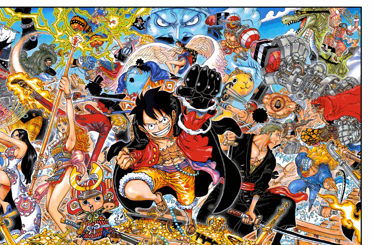 One Piece - Chapter 1024 Shonen Jump Art Spread 11x17 - Art Poster Anime manga