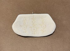 Vintage Made in Japan Ivory Hand Beaded Evening Clutch Purse, 1950s