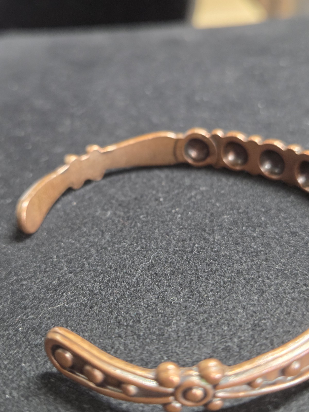 Vintage Solid Copper Artisan Bell Cuff Bracelet R… - image 5