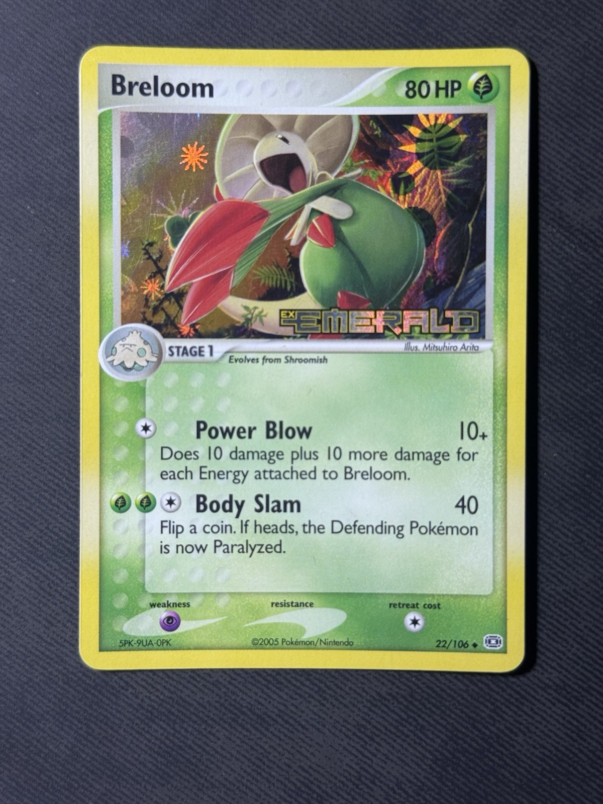 Breloom EX Emerald 22/106 Reverse Holo Stamped Pokemon TCG - LIGHT PLAY
