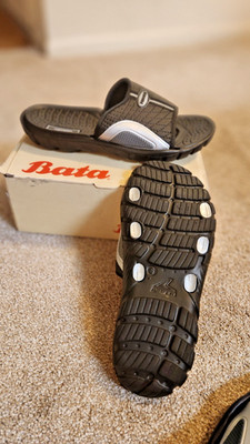 POWER Miami Black Slip on Slides/chappal by BATA  for Men US size 7 UK size 6 