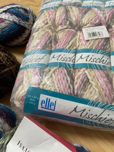 Yarn Destash Lot: Isaac Mizrahi Skyscraper, Elle Mischief Multipack, Needles image 3