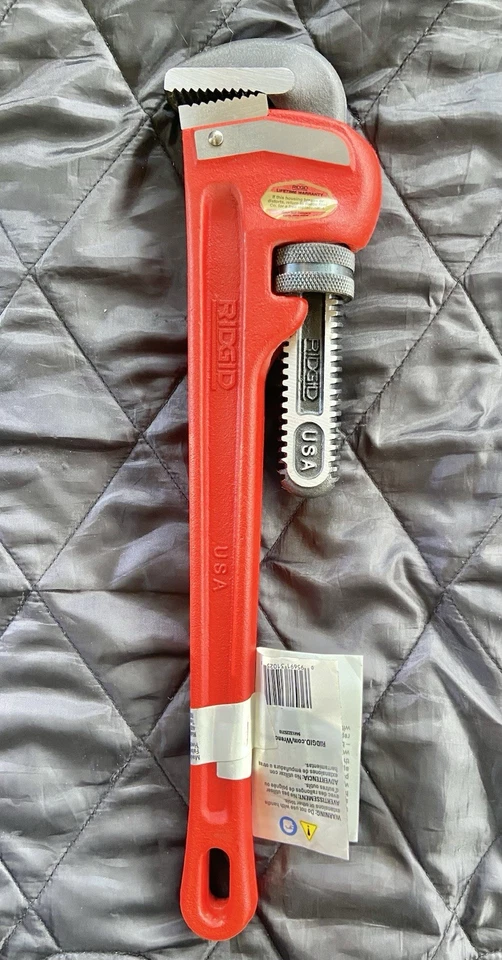 Made In USA Ridgid 31025 18” Heavy-Duty Straight Pipe Wrench -DIY - Image 2 of 2