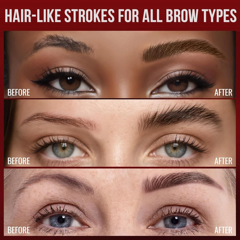 Vevivia Eyebrow Pencils for Women - Eyebrow Pen with Dual-Brush-Tip & Curved Tip - Image 4 of 4