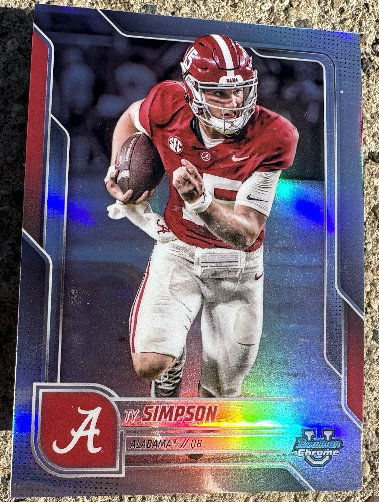 TY SIMPSON Bowman U Chrome REFRACTOR Card RAMS ALABAMA