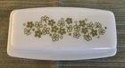 Pyrex  Green Spring Blossom Crazy Daisy 7 inch Butter Dish w/Lid vintage USA