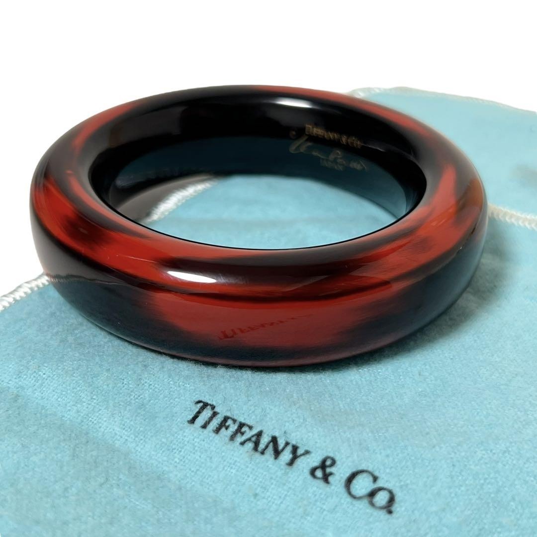 Tiffany Elsa Peretti Red Lacquer Bangle Bracelet Pre-Owned