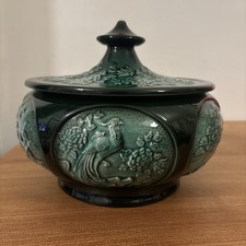 Vintage Sylvac Green Pottery Tureen and Cover Chinese Chinoiserie Design 5399