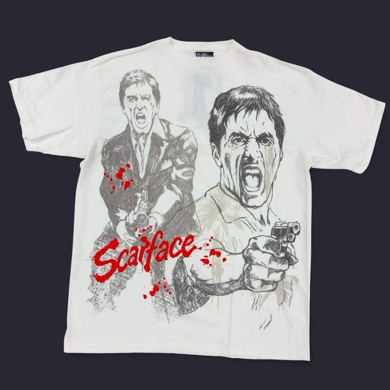 RARE Scarface Clothing Company Men’s Shirt XL Tony Montana Vtg Pencil Sketch