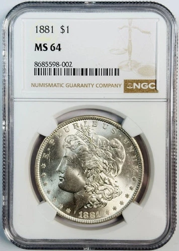 1881 Morgan Silver Dollar NGC MS-64