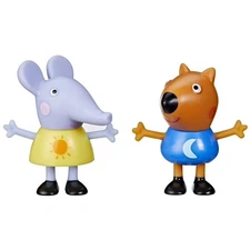 Peppa Pig Emily Elephant & Freddy Fox Figure Lot 2 Set Rare Sun Moon HTF 2.5"