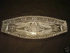 AMERICAN BRILLIANT PERIOD (ABP)  CUT GLASS CELERY DISH / TRAY, c. 1900