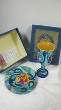 EMANUEL KIDDUSH CUP AND PLATE IN BOX THE EXODUS # CU-12