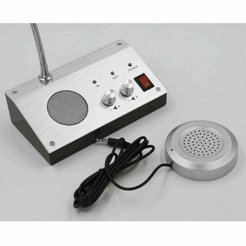 110-240V 2 Way Audio Window Glass Counter Intercom Speaker Bank Store Cashier - Image 4 of 4
