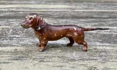 Austrian Vienna Bronze Dachshund Dog c1900 Antique Miniature Dog