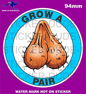 FUNNY GROW A PAIR GROW SOME BALLS STICKER FRO TOOLBOX WELDER BEER FRIDGE ETC