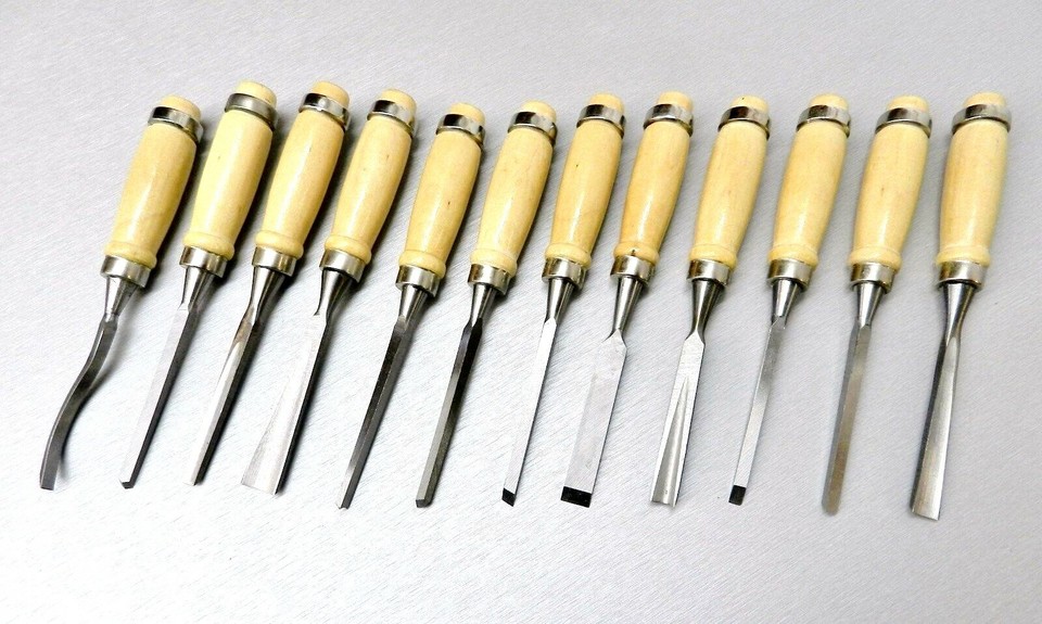 Wood Carving Set 12 Pc Chisel Set Wood Carvers Chisels - Gouges Shapes ...