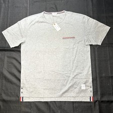 NWT Thom Browne Classic Gray T-Shirt w/ Front Pocket - Size 5 2XL - Italy