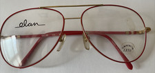 Vintage ELAN 34 Red/Gold 60-18-145 Aviator Eyeglass Frame