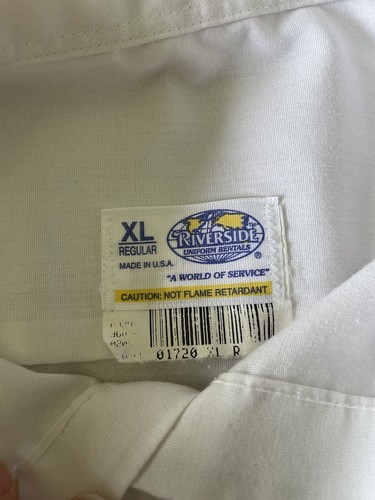 Vintage Riverside Uniform Shirt Sz XL Collar Snap White Fikes Dairy Paul - Picture 4 of 7