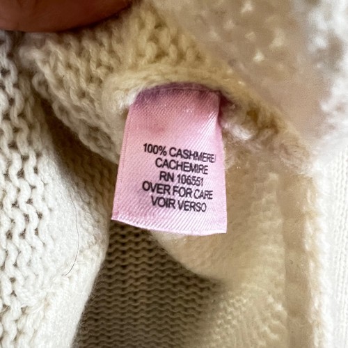 Suéter Pullover Calypso St. Barth 100% Cachemira Borla Con Capucha Bolsillos Marfil, L - Imagen 7 de 15