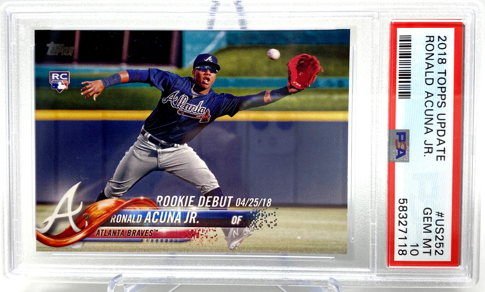 2018 Topps Update Ronald Acuna Jr. Rookie Card - PSA 10