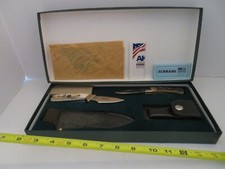 RARE Schrade NRA 2 Knife Set Fixed & Folding w/Sheaths & Box, Paper USA Made