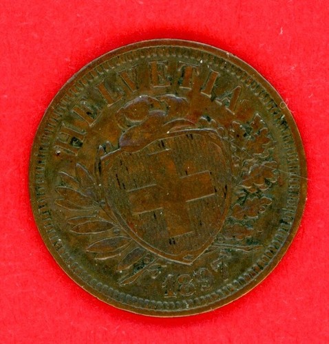 SWITZERLAND 2 RAPPEN 1897 KM # 4.2 VF.